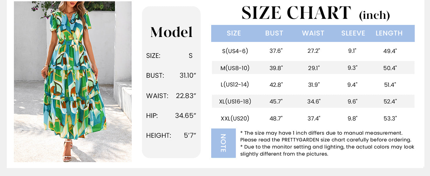 PRETTYGARDEN Women's Boho Maxi Dresses Floral Short Sleeve V Neck A Line Tiered Flowy Long Beach Vacation Dress