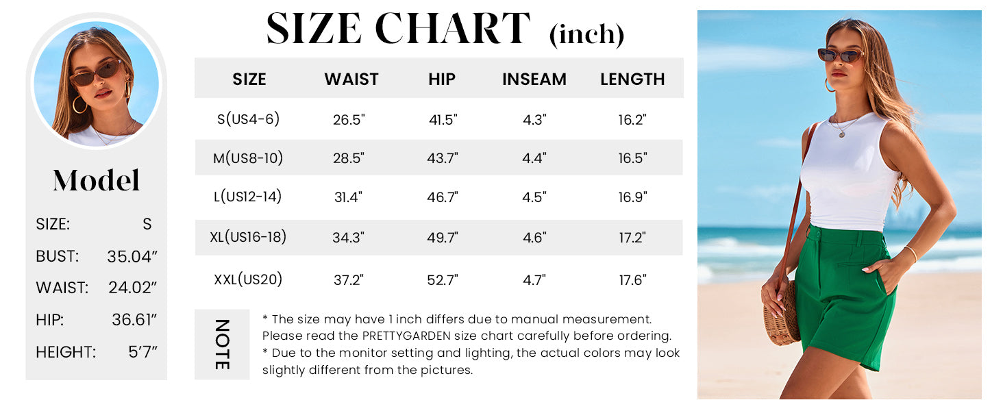 PRETTYGARDEN Shorts for Women Dressy Summer Elastic High Waisted Wide Leg Business Casual Work Shorts with Pockets