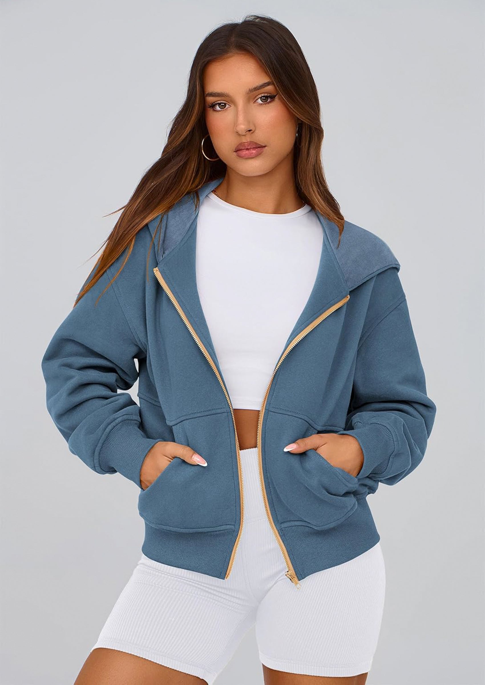 PRETTYGARDEN Hoodies For Women Sweatshirt Zip Up Hoodie Fall Fashion Trendy Long Sleeve Jackets Winter Clothing Outfits