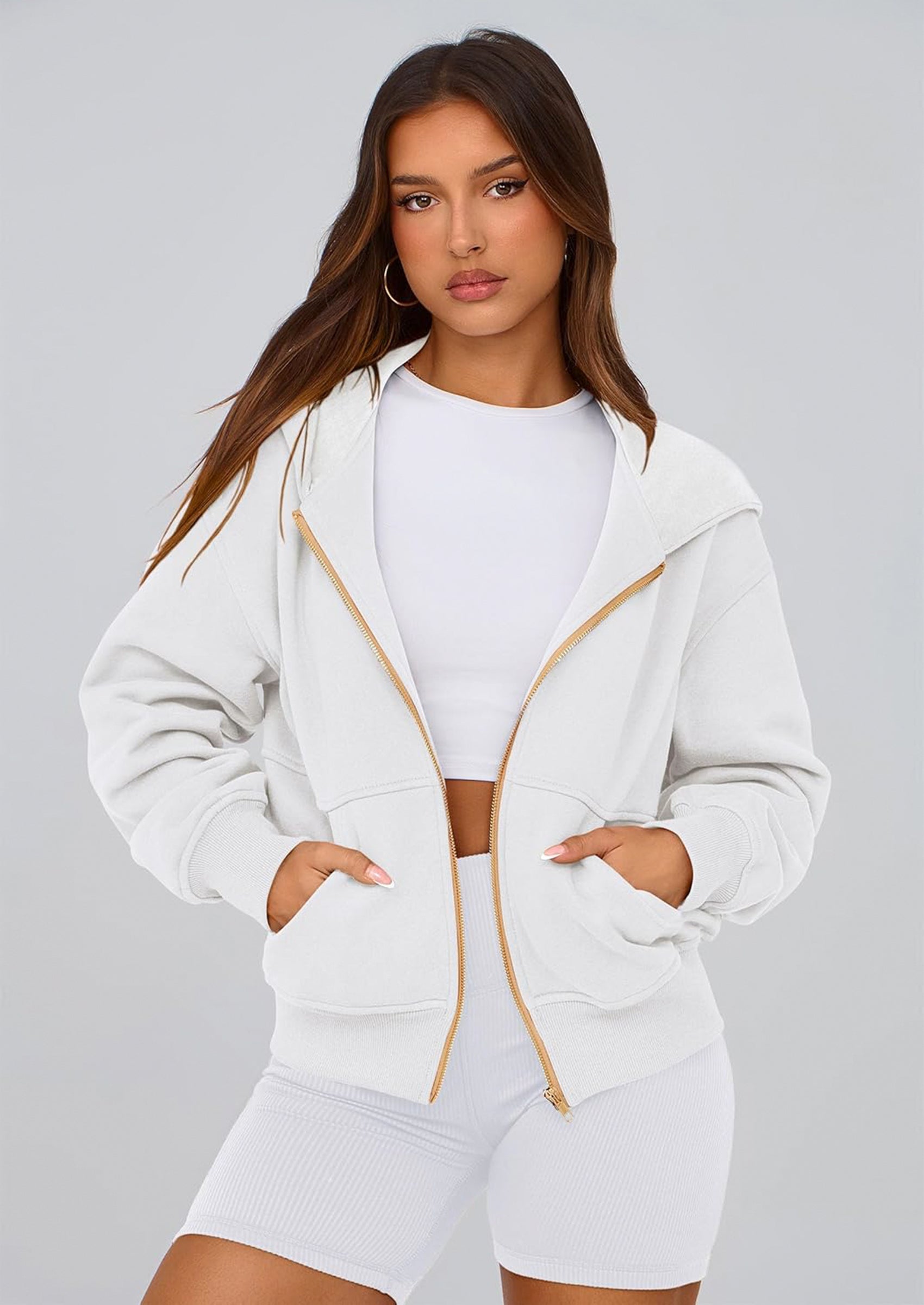 PRETTYGARDEN Hoodies For Women Sweatshirt Zip Up Hoodie Fall Fashion Trendy Long Sleeve Jackets Winter Clothing Outfits