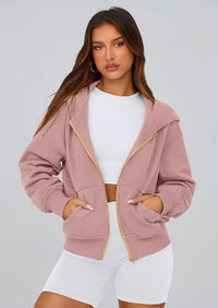 PRETTYGARDEN Hoodies For Women Sweatshirt Zip Up Hoodie Fall Fashion Trendy Long Sleeve Jackets Winter Clothing Outfits