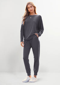 PRETTYGARDEN Women's Fall 2 Piece Lounge Set Long Sleeve Tops Ribbed Pants Spring Matching Sweatsuit Travel Outfits Clothes