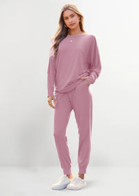 PRETTYGARDEN Women's Fall 2 Piece Lounge Set Long Sleeve Tops Ribbed Pants Spring Matching Sweatsuit Travel Outfits Clothes