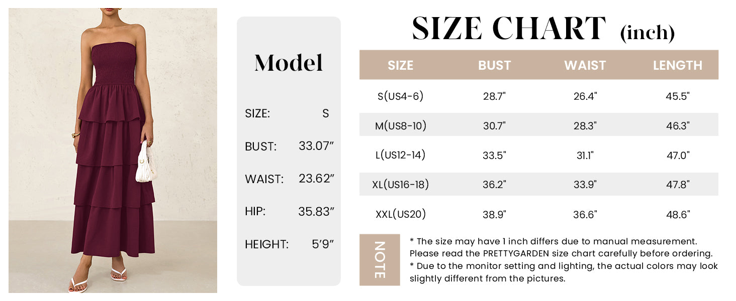 PRETTYGARDEN Maxi Dresses for Women Off Shoulder Smocked Tiered Ruffle Long Flowy Wedding Guest Dress