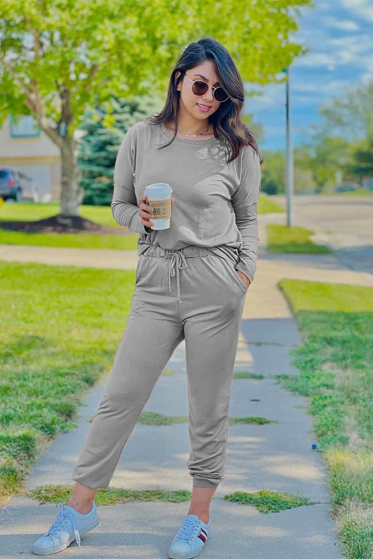 Black Two Pieces Oversized Fall Tracksuit