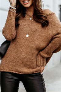 Women 2022 Ribbed Knitted Oversized Pullover Sweater