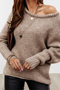 Women 2022 Ribbed Knitted Oversized Pullover Sweater