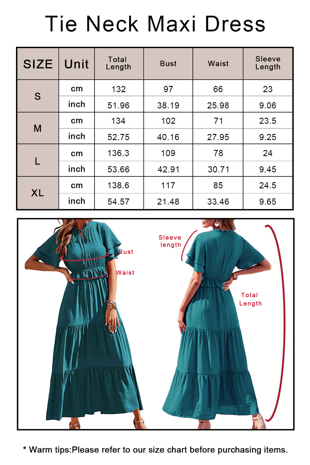 Women's Ruffle Boho Long Maxi Dress