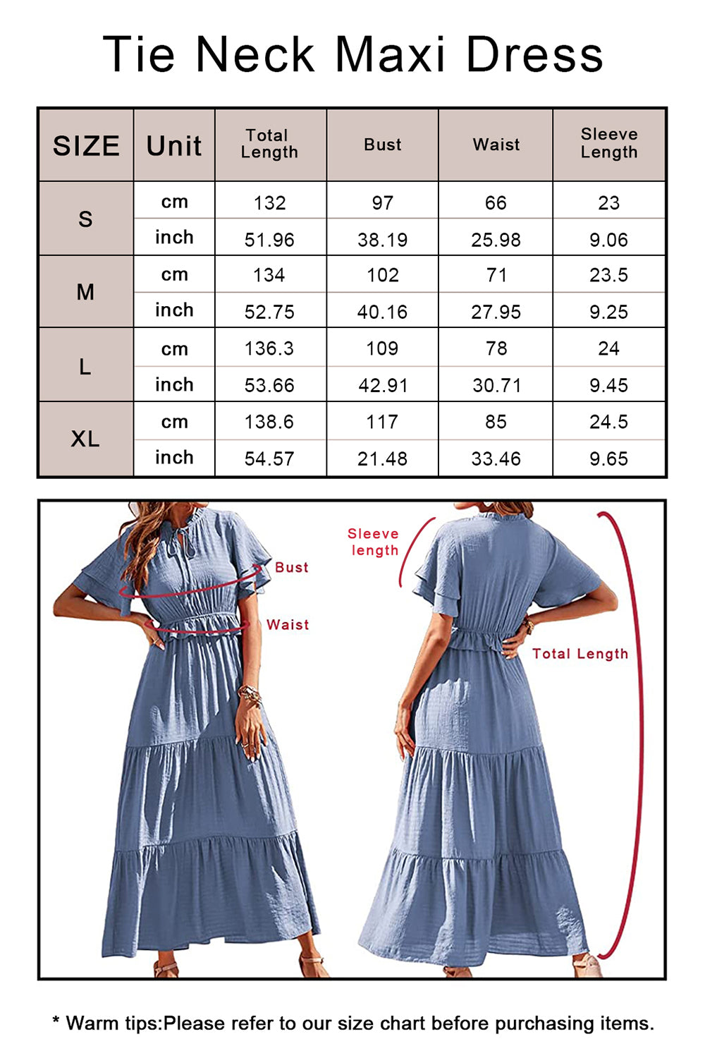 Women's Ruffle Boho Long Maxi Dress