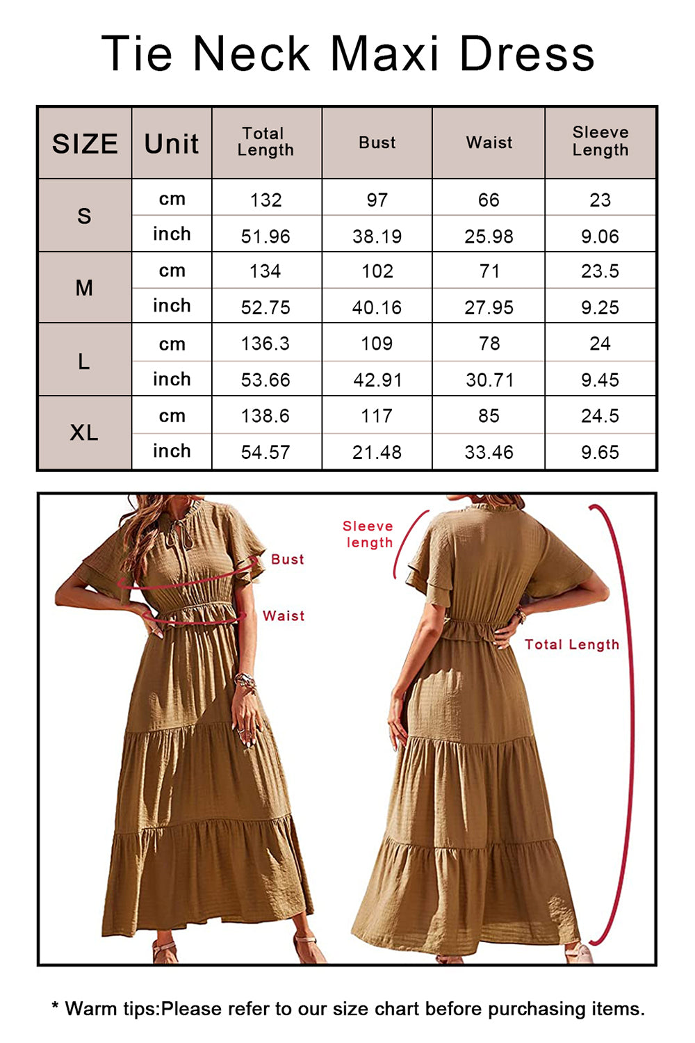 Women's Ruffle Boho Long Maxi Dress