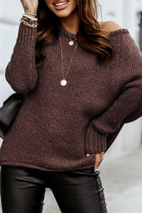 Women 2022 Ribbed Knitted Oversized Pullover Sweater