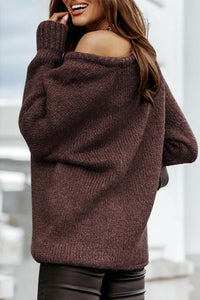 Women 2022 Ribbed Knitted Oversized Pullover Sweater