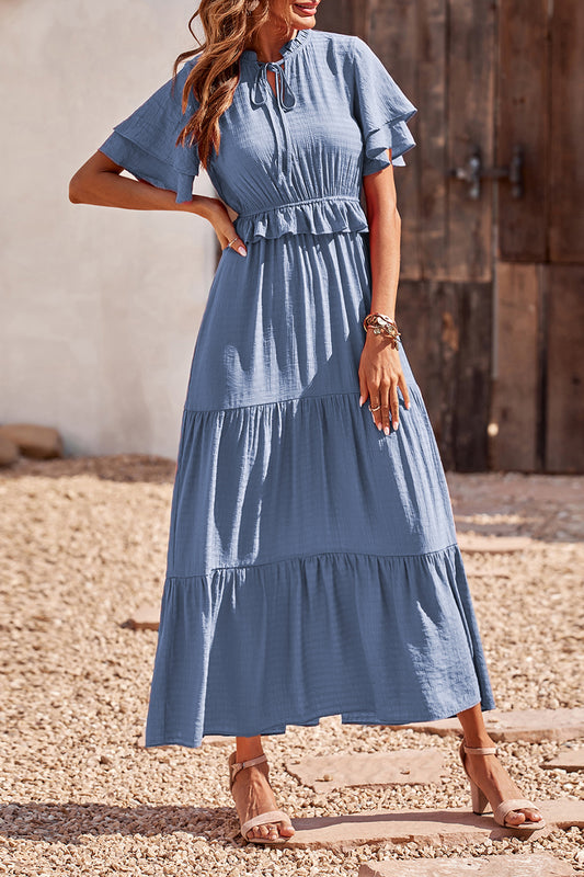 Women's Ruffle Boho Long Maxi Dress