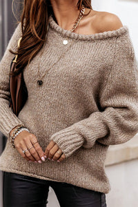 Women 2022 Ribbed Knitted Oversized Pullover Sweater