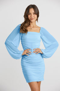 Lantern Long Sleeve Square Neck Party Cocktail Dresses