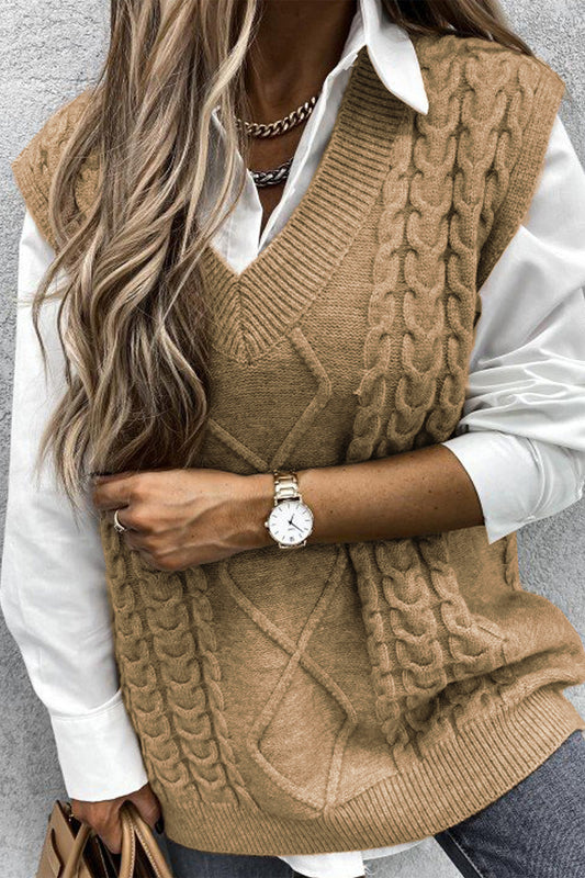 Oversized Vest Knit Sweaters Tank Pullover Fall Outfit