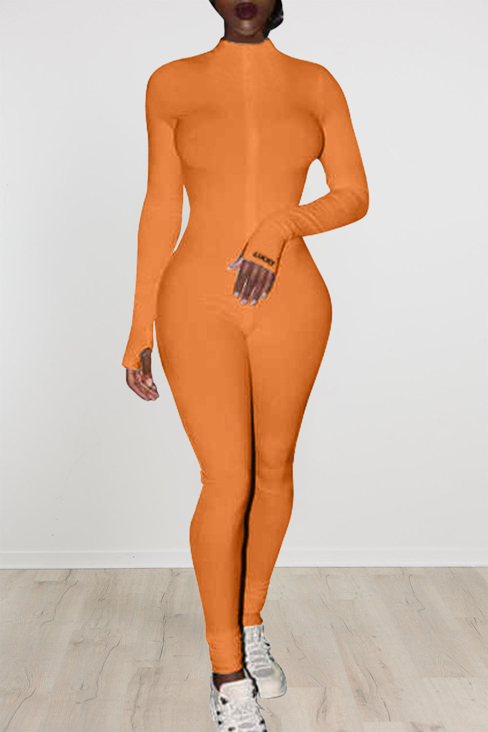 Sexy Long Sleeve Turtleneck Zipper One Piece Romper Outfits