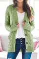 Knitted Solid Color Button Down Chunky Outwear Cardigan