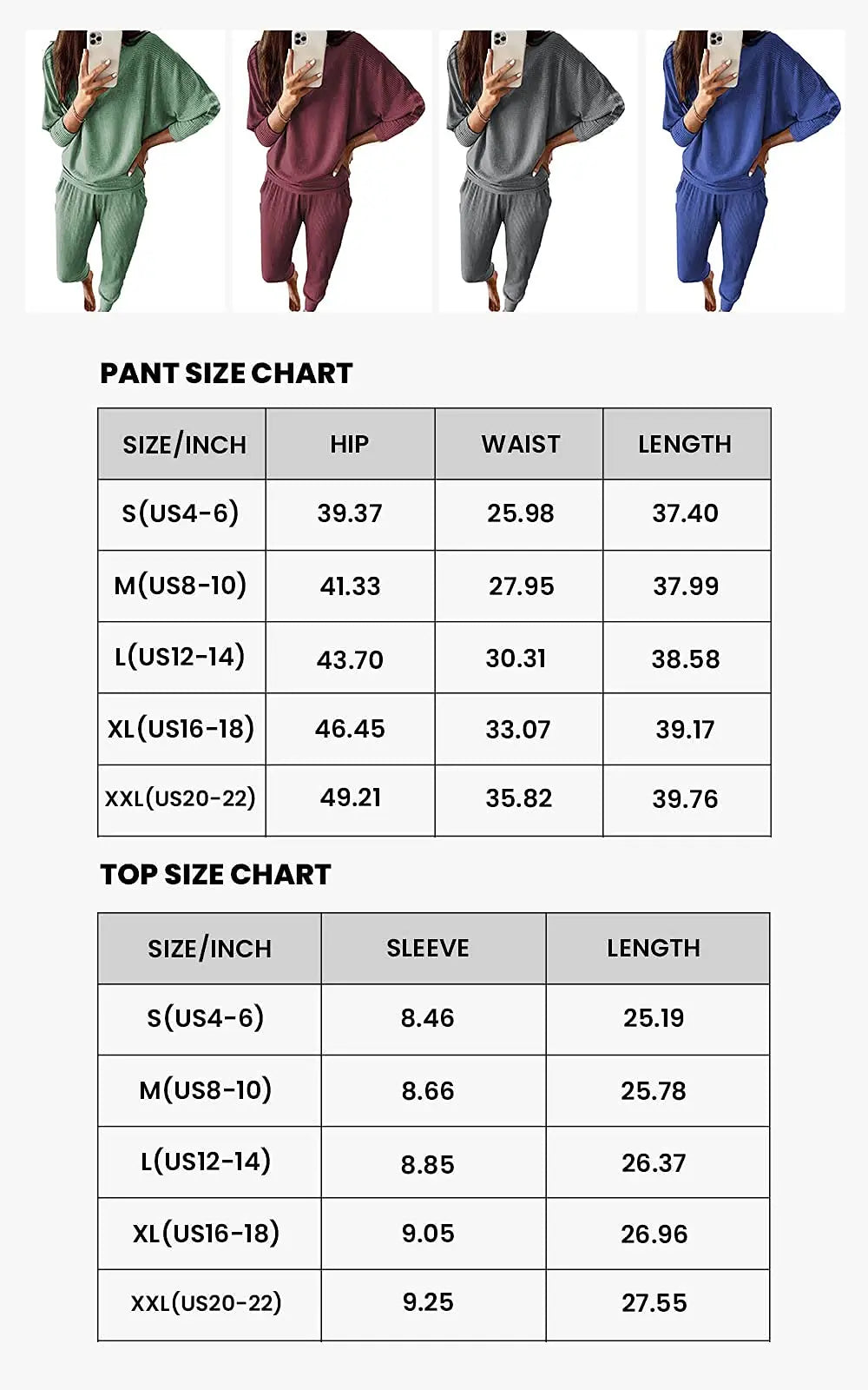 Batwing Sleeve Sweatsuit Two-Piece Knit Fabric Oversized Tracksuit PRETTYGARDEN