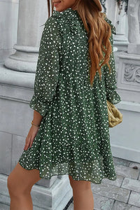 Long Sleeve Short Dress Chiffon 3/4 Sleeve Swing Dress PRETTYGARDEN