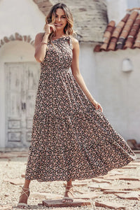 One Shoulder Ruffle Tie Floral Print Summer Maxi Dress PRETTYGARDEN