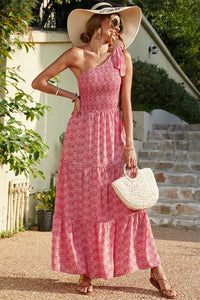 One Shoulder Sleeveless Flowy Bohemian Maxi Dress PRETTYGARDEN