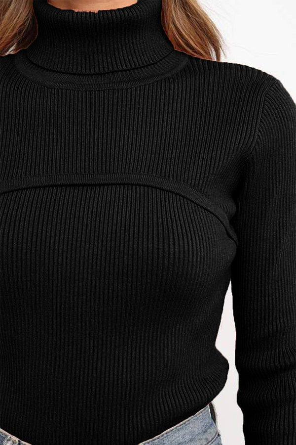 PRETTYGARDEN Women Turtleneck Sweater Long Sleeves Knit Tunic Tops PRETTYGARDEN