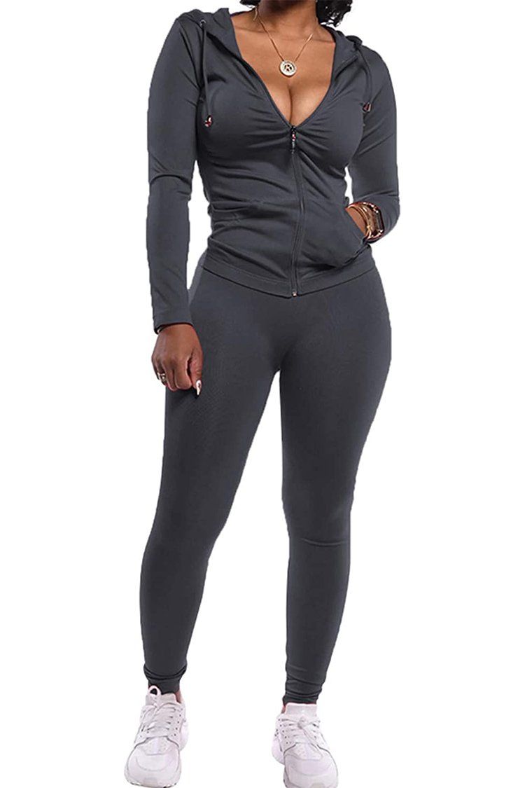 Wholesale Women's 2 Piece Outfits Workout Tracksuit Long Sleeve