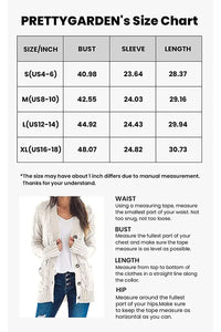 PRETTYGARDEN Women's Open Front Cardigan Sweaters Fall Fashion Button Down Cable Knit Chunky Winter Outerwear Coats PRETTYGARDEN