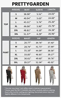 PRETTYGARDEN Women's Two Piece Lounge Sets Spring Summer Jogger Pants Vacation Outfits Travel Airplane Matching Clothes PRETTYGARDEN