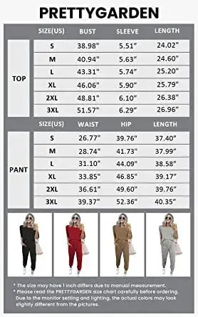 PRETTYGARDEN Women's Two Piece Lounge Sets Spring Summer Jogger Pants Vacation Outfits Travel Airplane Matching Clothes PRETTYGARDEN