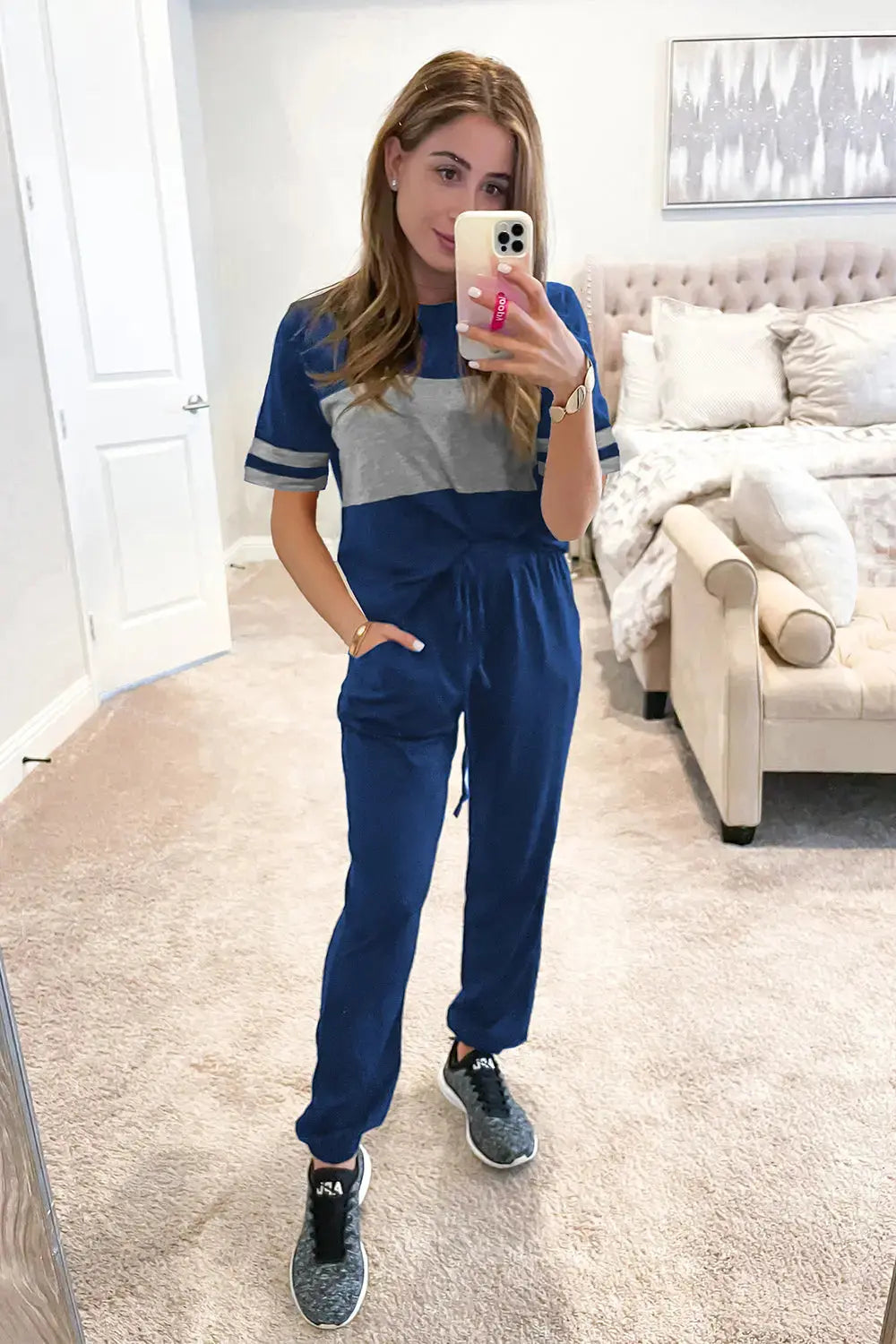 PRETTYGARDEN Women's Two Piece Lounge Sets Spring Summer Jogger Pants