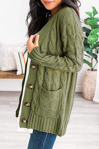 PRETTYGARDEN Womens Long Sleeve Open Front Knitted Cardigan Sweater Button Down Chunky Outwear Coat with Pockets PRETTYGARDEN