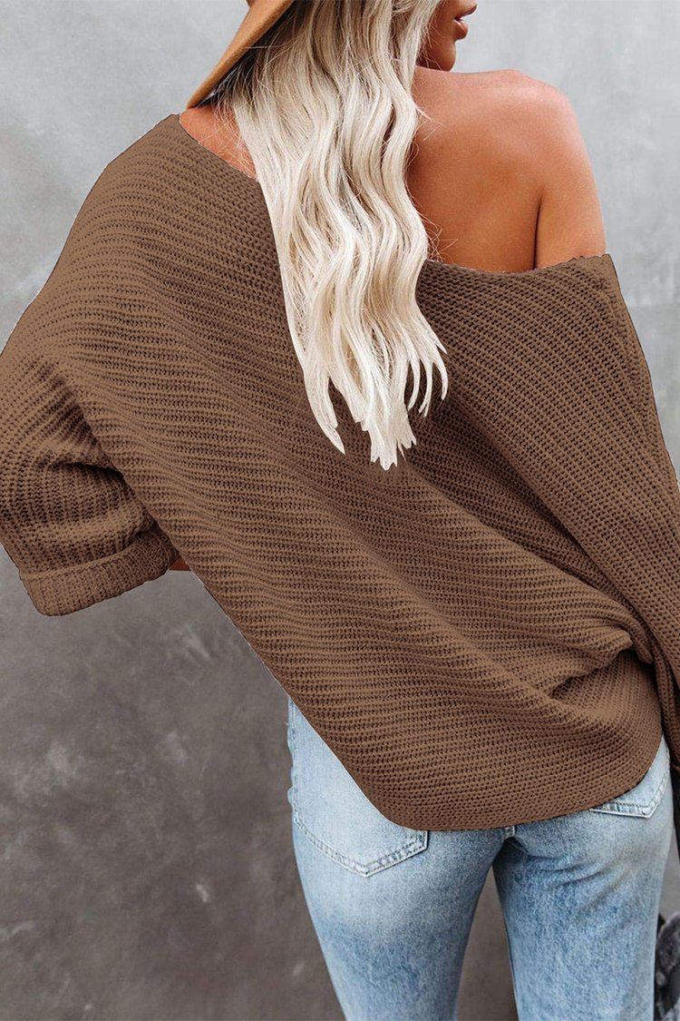 PRETTYGARDEN Womens Off Shoulder Sweater Dolman sleeves Pullover Sweater Loose Fit Knit Sweater PRETTYGARDEN