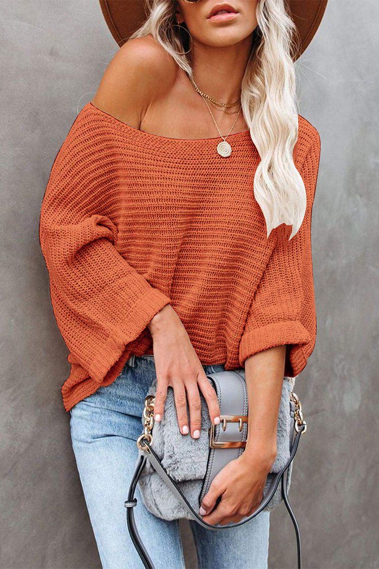 PRETTYGARDEN Womens Off Shoulder Sweater Dolman sleeves Pullover Sweater Loose Fit Knit Sweater PRETTYGARDEN