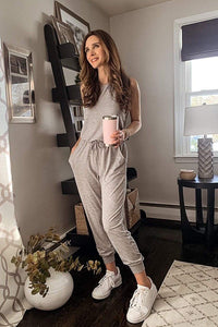 PRETTYGARDEN Womens Two Piece Outfit Sleeveless Crewneck Tops With Sweatpants Active Tracksuit Lounge Wear With Pockets PRETTYGARDEN