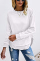 PRETTYGARDN Womens Solid Sweatshirt Crew Neck Long Sleeve Side Split Pullover Top PRETTYGARDEN