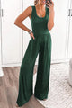 Plain Scoop Neck Sleeveless Wide Leg Jumpsuit PRETTYGARDEN