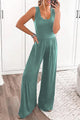 Plain Scoop Neck Sleeveless Wide Leg Jumpsuit PRETTYGARDEN