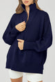 Oversized Long Sleeve Casual 1/4 Zip Up Sweatshirts Pullover