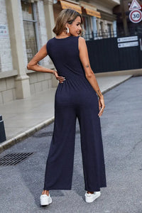 Scoop Neck Sleeveless Wide Leg Jumpsuit PRETTYGARDEN