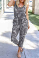 Sleeveless Drawstring Elasitic Waist Romper Pajama Jumpsuit PRETTYGARDEN