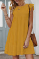 Summer Sleeveless Ruffle Sleeve Flowy Pleated Dress PRETTYGARDEN