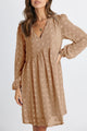 Swiss Dot Long Sleeve Wrap Mini Dress PRETTYGARDEN