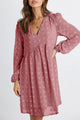 Swiss Dot Long Sleeve Wrap Mini Dress PRETTYGARDEN