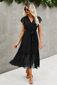 Swit Dot Deep V Maxi Dress PRETTYGARDEN