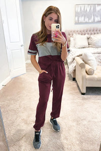 Tracksuit Sets Casual Striped Crewneck PRETTYGARDEN