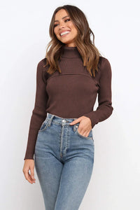 Turtleneck Bodycon Long Sleeves Knit  Sweater PRETTYGARDEN