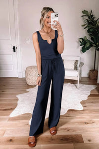 Two Piece Outfits Sweatsuits Tank Scoop Neck Tracksuits PRETTYGARDEN