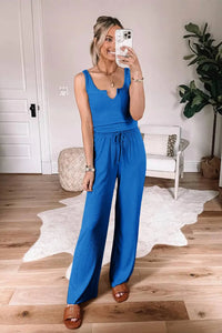 Two Piece Outfits Sweatsuits Tank Scoop Neck Tracksuits PRETTYGARDEN